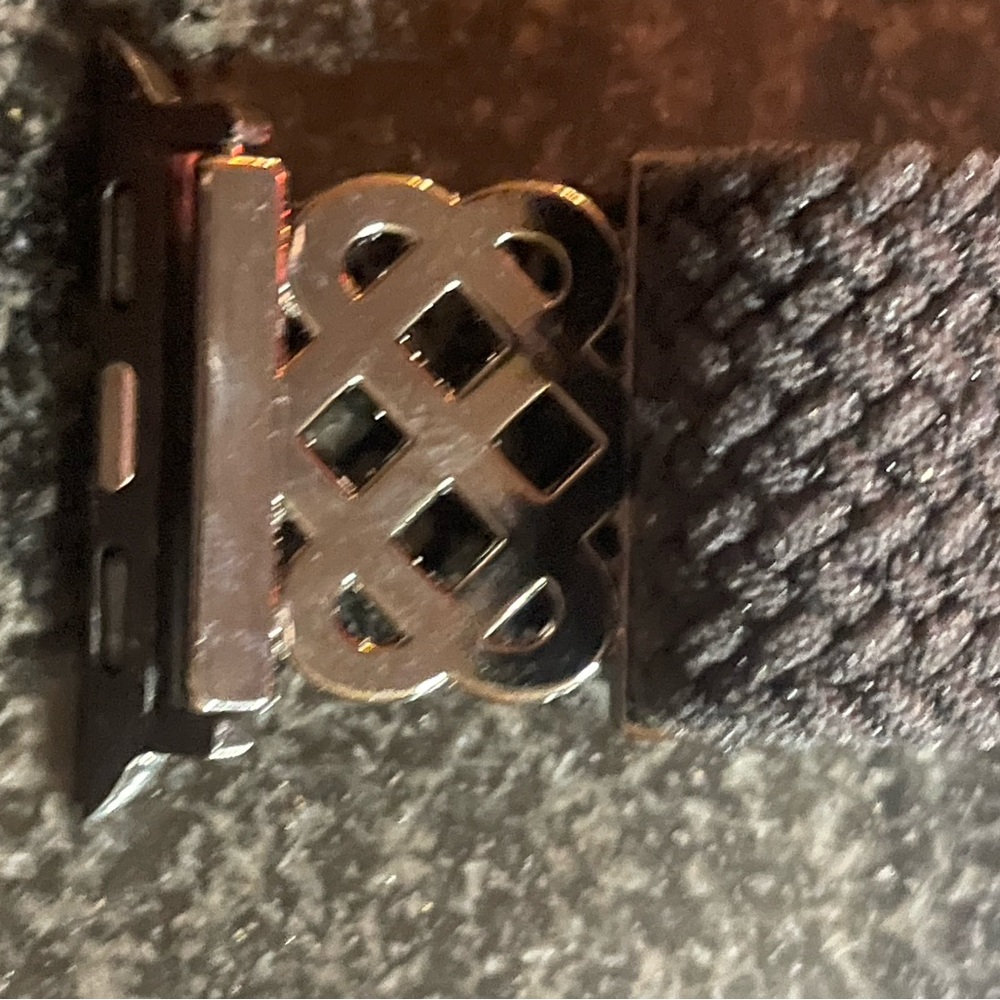 Applewatch band Stylish Black Braided with silver accents Stretchy 30mm - Picture 3 of 4